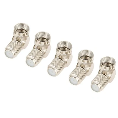 Image of Vikye F Type TV Connector, 5pcs Antenna Male To Female Right Angle Cable Connector Adapter Set 90 Degree for Coax and Wall Plates
