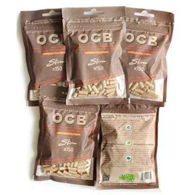 Image of OCB Virgin Perforated Filter Tips For Easy Rolling Cigarette Papers Pack of 150, 500 g