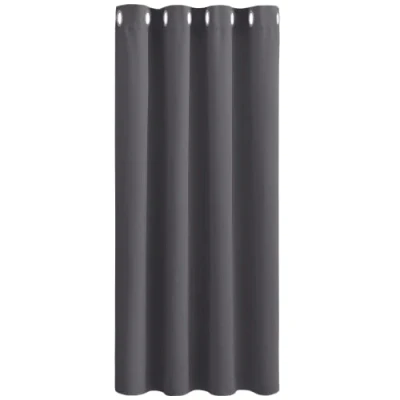Image of PONY DANCE Grey Blackout Curtain Kitchen Curtains Sold as 1 Panel 52 x 54 inch Short Caravan Super Soft Solid Small Window Ring Top for Bedroom Nursery Home Indoor