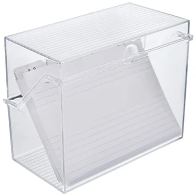 Image of Small Card File Box A6 Crystal Clear Including 50 Cards
