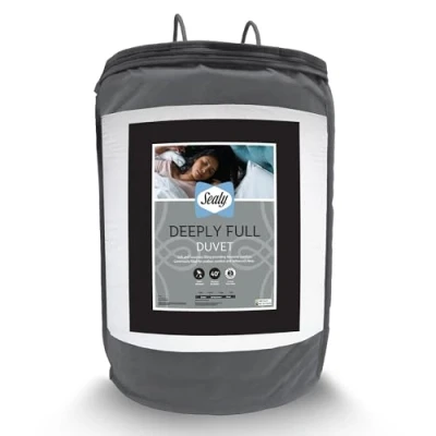 Image of Sealy Deeply Full Super King 10.5 Tog Hotel Quality Duvet Quilt Ideal All Year Round with Luxurious and Soft Fibres Hypoallergenic Machine Washable