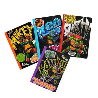 Image of Ninja Turtles ThumbsUP TMNT Notebook 4 x A6 40 Lined Pages Assorted Designs Official Merch