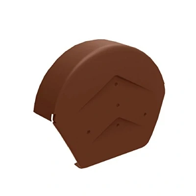 Image of Home.smart Terracotta Half Round Ridge End Cap for Dry Verge Systems, Gable Apex Roof Tiles, Black, 1 Metre