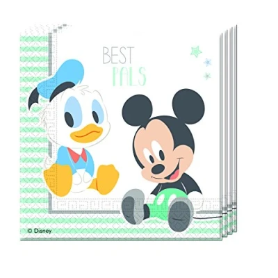 Image of Disney 47660 Mickey &amp; Friends Napkins, Azzurro, Bianco