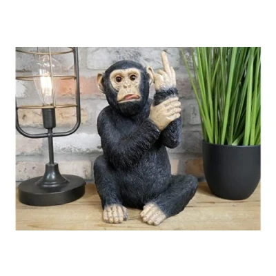 Image of Casadomu Up Yours Gorilla Monkey Ornament Resin Statue Ape Sculpture Middle Finger Novelty Figure
