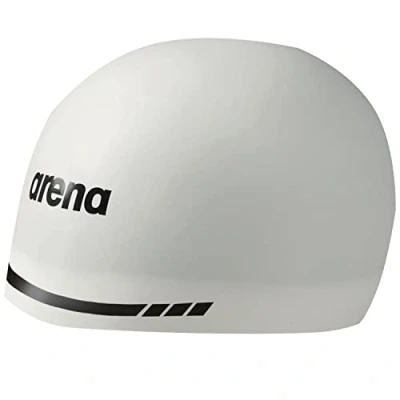 Image of Arena 3D Soft USA Unisex Racing Swim Cap for Women and Men, 100% Silicone, White, Large