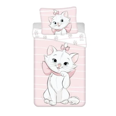 Image of Marie The Aristocats Baby Bedding Set, 100% Cotton, Reversible Disney Duvet Cover 100 x 135 cm + Pillowcase 40 60