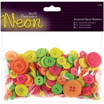Image of Papermania 250 g Assorted Buttons, Neon