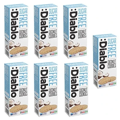 Image of Diablo Coconut Cookies with Sweeteners Sugar Free Sweetened Maltitol 150g (Pack Of 7)