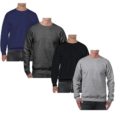 Image of True Face Mens Sweatshirts Plain Workwear Casual Crew Neck Jumper Fleece Sweater Sports Leisure Pullover Top Assorted 3 Pack S