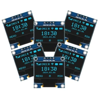 Image of AITRIP 6PACK 0.96 Inch OLED I2C IIC Display Module 12864 128x64 Pixel SSD1306 Mini Self Luminous Screen Board Compatible with Arduino Raspberry Pi(Blue)