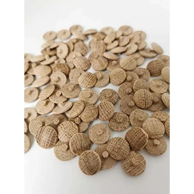 Image of Solid Oak Wood Screw Cover CAPS Press FIT PZ2 POZI TORX (100)