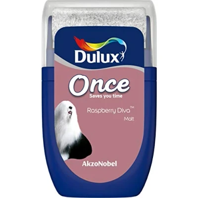 Image of Dulux Once Tester Paint Raspberry Diva 30ML