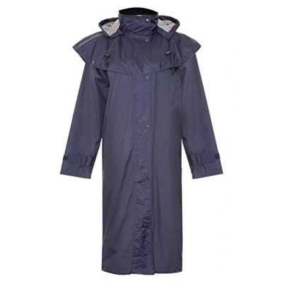 Image of Ladies Country Estate Sandringham Waterproof Fabric Lined Riding Coat Navy 14