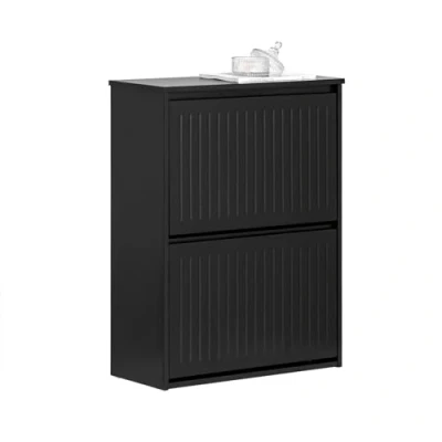 Image of SoBuy 2 Flip drawers Shoe Cabinet Rack Storage Cupboard White W61 x D26 H81cm FSR165 K W
