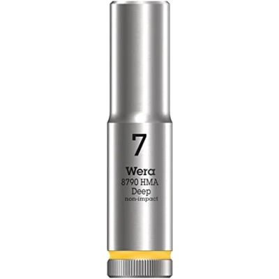 Image of Wera 05004504001 8790 HMA Deep Socket, Yellow, 7.0 mm