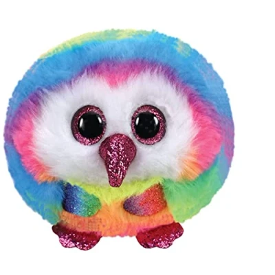 Image of Ty UK Ltd 2005121 Owen Owl Puffies Plush Animal, Multicolor, 7cm