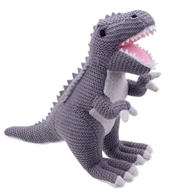 Image of Wilberry Knitted Small Grey T Rex Dinosaur Soft Toy WB004308