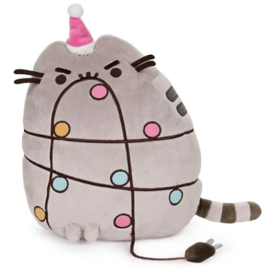 Image of GUND Pusheen Holiday Xmas Light Up LED Plush Stuffed Animal Cat