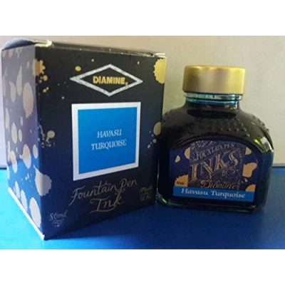 Image of Diamine 80ml Havasu Turquoise fountain pen ink bottle