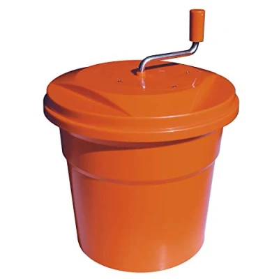 Image of Dynamic Manual Salad Spinner 20 Litre, Orange, HACCP Compliant Sealed Cover, Lettuce Spinner, Dryer, Built in Drain Tube, Size: 500 x 430 cm CE885