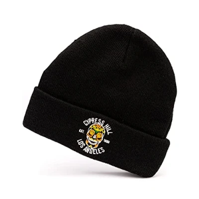 Image of Cypress Hill Beanie Hat for Men &amp; Women Unisex Black Soft Woolly LA Band Cap Music Merchandise One Size Winter