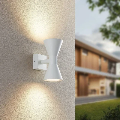 Image of Trio Lighting Ardas outdoor wall light, up/down, 2 x GU10, white