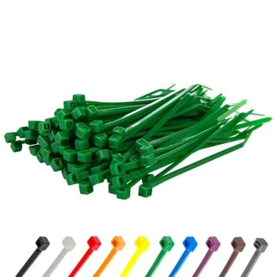 Image of Gocableties Small Green Cable Ties, 150mm x 3.6mm, Pack of 100, 6&quot; Premium Nylon Zip Plastic Tie Wraps, Secure Self Locking Mechanism, for Home, Garden, Office and DIY
