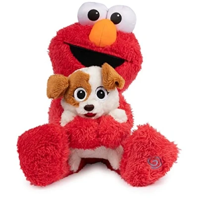 Image of GUND Sesame Street Official Furry Friends Forever Dance &amp; Play Elmo and Tango Animated Plush, Plush Sensory Toy for Ages 1 Up, Red/Cream, 13
