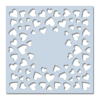Image of Sweet Dixie 6&quot; x Stencil Confetti Hearts, Off/White