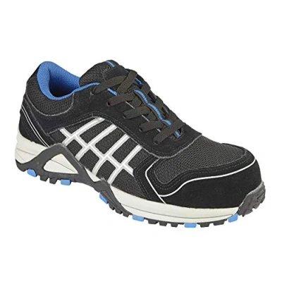 Image of Himalayan 3421 Leather Composite Safety Trainer Shoe with Metal Free Toecap and Midsole, S1P, SRA, 12 Size, Black