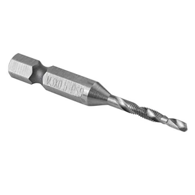 Image of Akozon Drill and Tap Bit, M3 HSS 1/4&quot; Hex Shank &amp; Taper Bits Power Tool Part, Tapping Bit Set