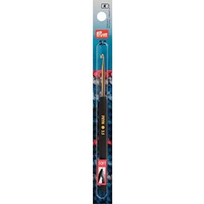 Image of Prym 14 cm x 3.50 mm Crochet Hooks for Soft Wool, Aluminium Silver