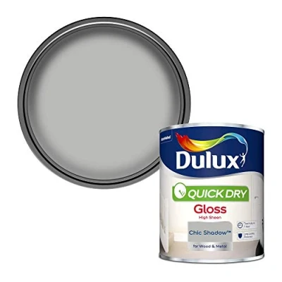 Image of Dulux Quick Dry Gloss Paint For Wood And Metal Chic Shadow 750Ml