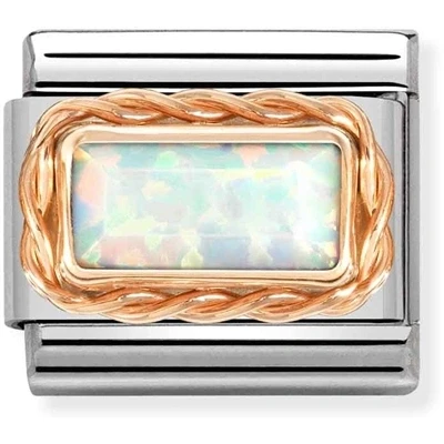 Image of Nomination White Opal Baguette Stone Charm