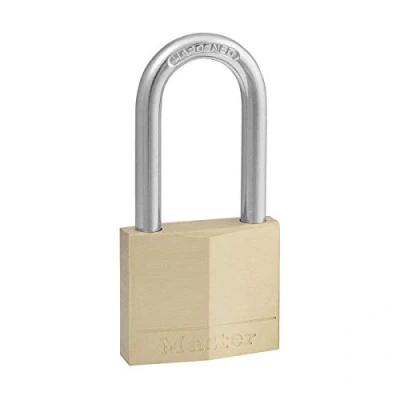 Image of Master Lock 140EURDLF Key Padlock with Brass Body and Medium Shackle, Gold, 7,6 x 4 1,3 cm