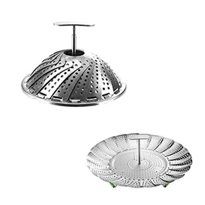 Image of Collapsible Steamer Basket, Vegetable Basket Stainless Steel Insert for Pots,9inch