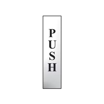 Image of Scan SCA6032C Self adhesive chrome sign Push (vertical) 50 x 200mm