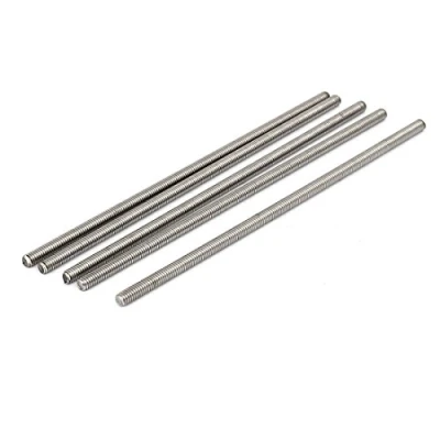 Image of Sourcingmap M4 x 120mm 304 Stainless Steel Fully Threaded Rod Bar Studs Silver Tone 5 Pcs