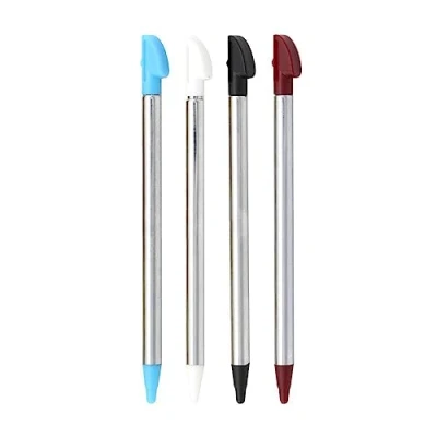 Image of OSTENT Adjustable Metal Game Touch Stylus Pen Compatible for Nintendo 3DSLL/XL Console Pack of 4