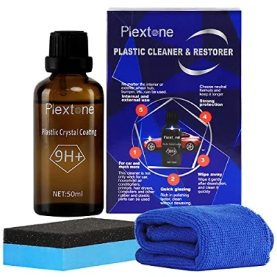 Image of Plextone Plastic Cleaner &amp; Restorer, Polish, Car Restorer Prevents Drying Aging, Care for Cars, Truck, Motorcycle.