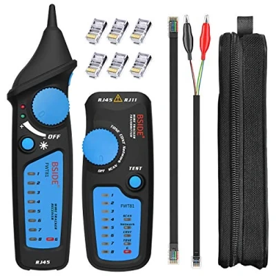 Image of BSIDE Network Cable Tester, FWT81 RJ11 RJ45 Line Finder Wire Tracker Telephone LAN Tester Detector with Modular Connector