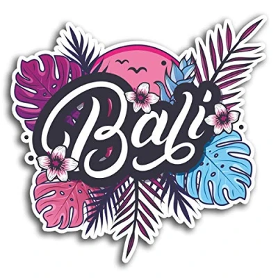Image of 2 x 10cm Bali Indonesia Pink Vinyl Stickers Sticker Laptop Luggage #19351 (10cm Wide)