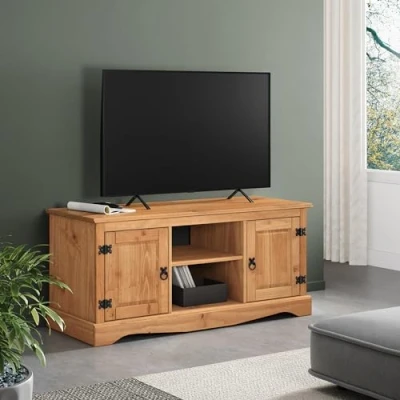 Image of Mercers Furniture Trade Corona 2 Door Media TV Unit Light Fiesta Wax