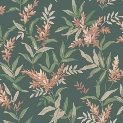 Image of Olivia Pink Sage Floral Leaf Wallpaper Flowers Botanical Leaves Classy Stylish Trendy Feature Wall