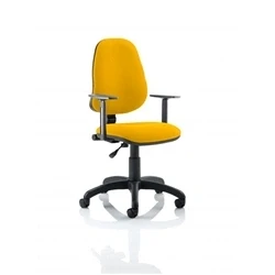 Image of Eclipse Plus I Lever Task Operator Chair Bespoke with Height Adjustable Arms In Senna Yellow