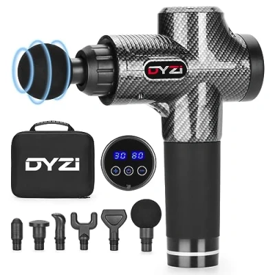 Image of Massage Gun Deep Tissue Muscle Massager with 6 Heads Adjustable Professional Handheld LCD Touch Screen Portable 30 Speed Powerful Percussion for Pain Relief &amp; Relaxation