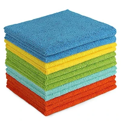 Image of AIDEA Microfibre Cloth Pack of 12, Multifunctional Reusable Cleaning Cloths, Lint Free Streak Washable Duster for House, Kitchen, Car, Motorbike, Windows 30 x cm