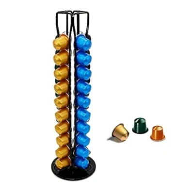 Image of EXZACT Coffee Capsule Holder Compatible with Nespresso Classic 40pcs Pods Stands (Black)