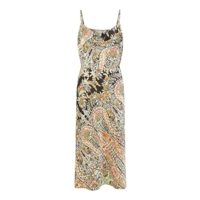 Image of Yumi Womens Satin Paisley Cowl Neck Fitted Dress Black Size 14 UK